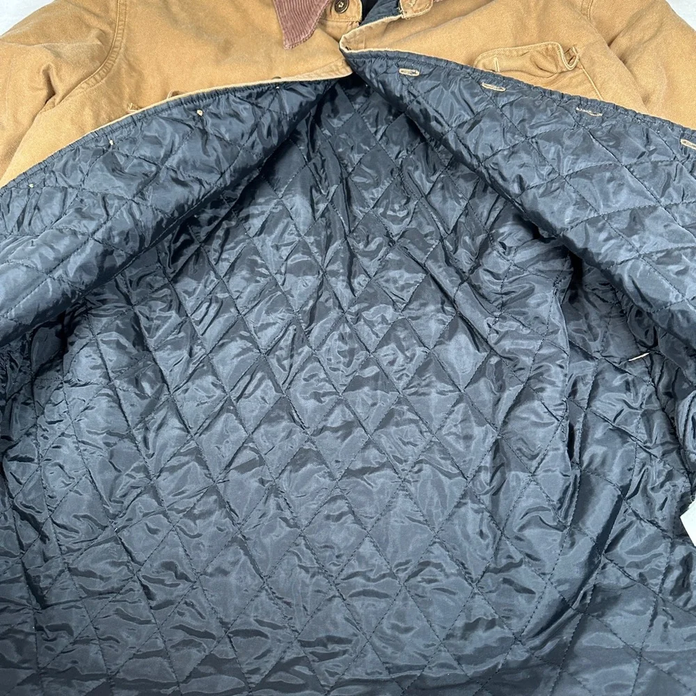 Dickies tan Brown duck Jacket collar zip chore‎ work coat